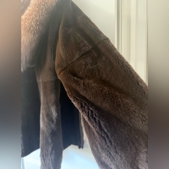 MINK COAT JACKET WITH FOX TRIMMED HOOD Size Small - Picture 3 of 16